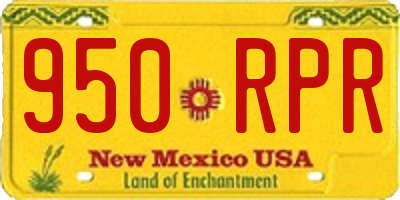 NM license plate 950RPR