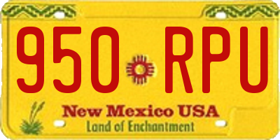 NM license plate 950RPU