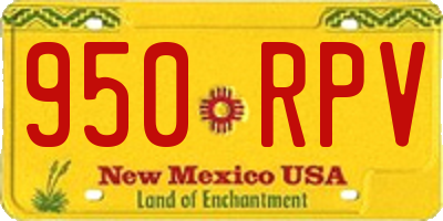 NM license plate 950RPV