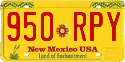 NM license plate 950RPY