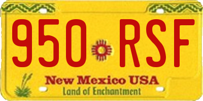 NM license plate 950RSF