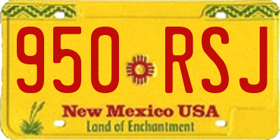 NM license plate 950RSJ