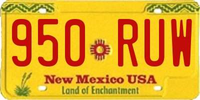 NM license plate 950RUW