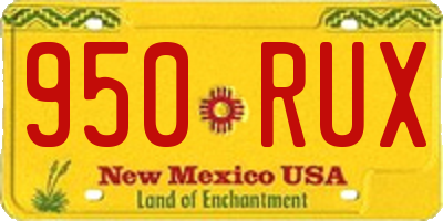 NM license plate 950RUX