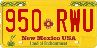 NM license plate 950RWU