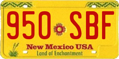 NM license plate 950SBF