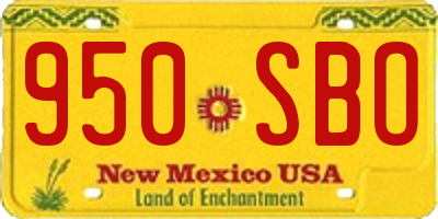 NM license plate 950SBO
