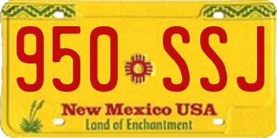 NM license plate 950SSJ