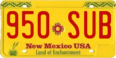 NM license plate 950SUB