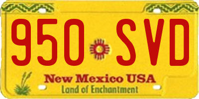 NM license plate 950SVD