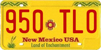 NM license plate 950TLO