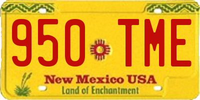 NM license plate 950TME