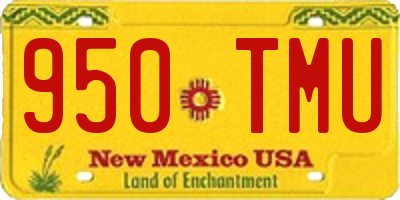 NM license plate 950TMU