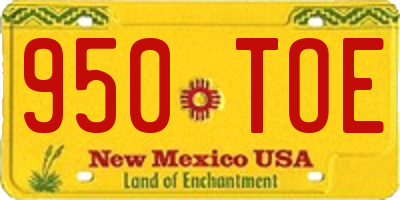 NM license plate 950TOE