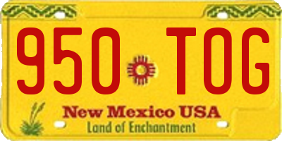 NM license plate 950TOG