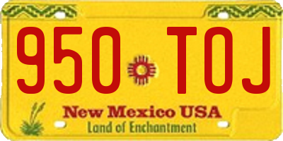 NM license plate 950TOJ