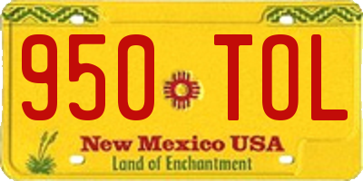 NM license plate 950TOL