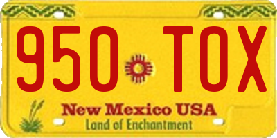 NM license plate 950TOX