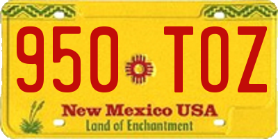 NM license plate 950TOZ