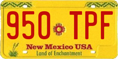 NM license plate 950TPF
