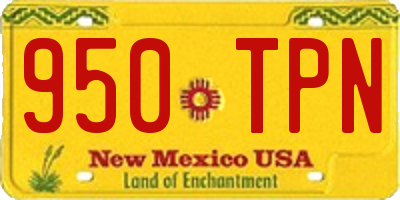 NM license plate 950TPN