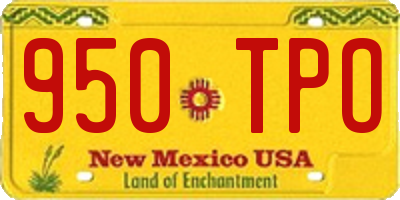 NM license plate 950TPO