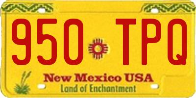 NM license plate 950TPQ