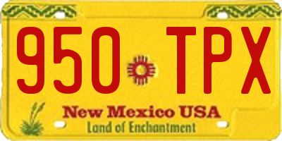 NM license plate 950TPX