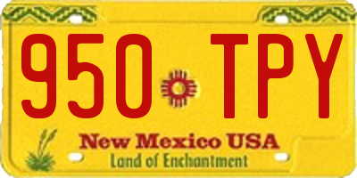 NM license plate 950TPY