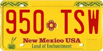 NM license plate 950TSW