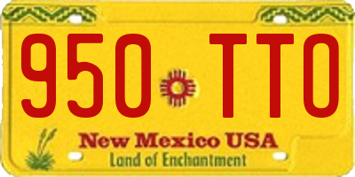 NM license plate 950TTO
