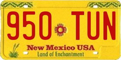 NM license plate 950TUN
