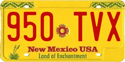 NM license plate 950TVX