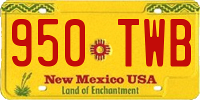 NM license plate 950TWB