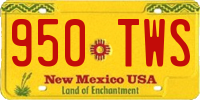 NM license plate 950TWS