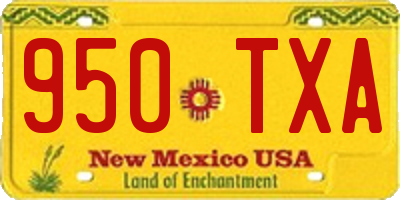 NM license plate 950TXA