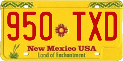 NM license plate 950TXD