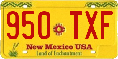 NM license plate 950TXF
