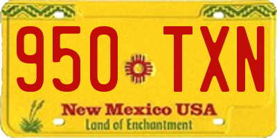 NM license plate 950TXN