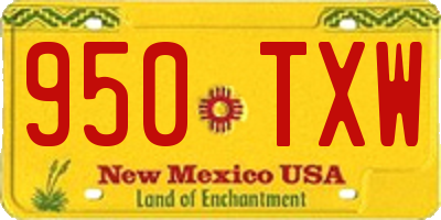 NM license plate 950TXW