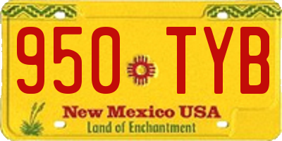 NM license plate 950TYB
