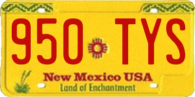 NM license plate 950TYS