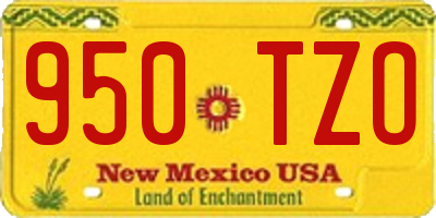 NM license plate 950TZO