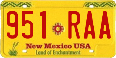 NM license plate 951RAA