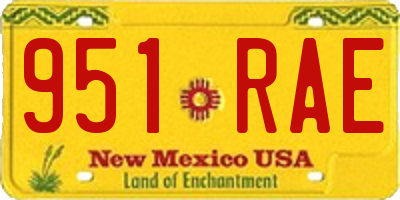 NM license plate 951RAE