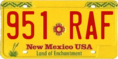NM license plate 951RAF