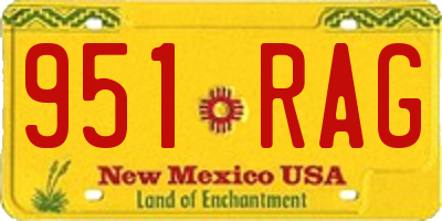 NM license plate 951RAG