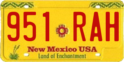 NM license plate 951RAH