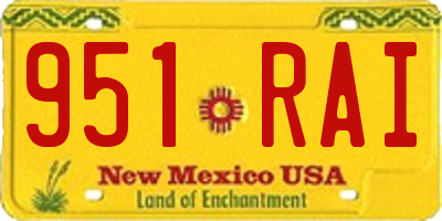 NM license plate 951RAI