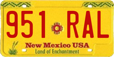 NM license plate 951RAL